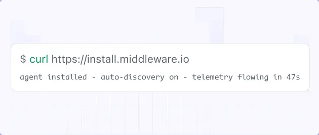 One install script, a lightweight OpenTelemetry Collector, and full-stack visibility in under a minute. Auto-instrumentation, service discovery, and Ingestion Control to drop noise in two clicks.