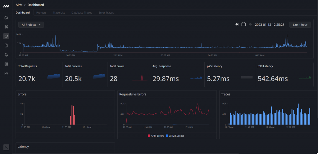 Java APM dashboard