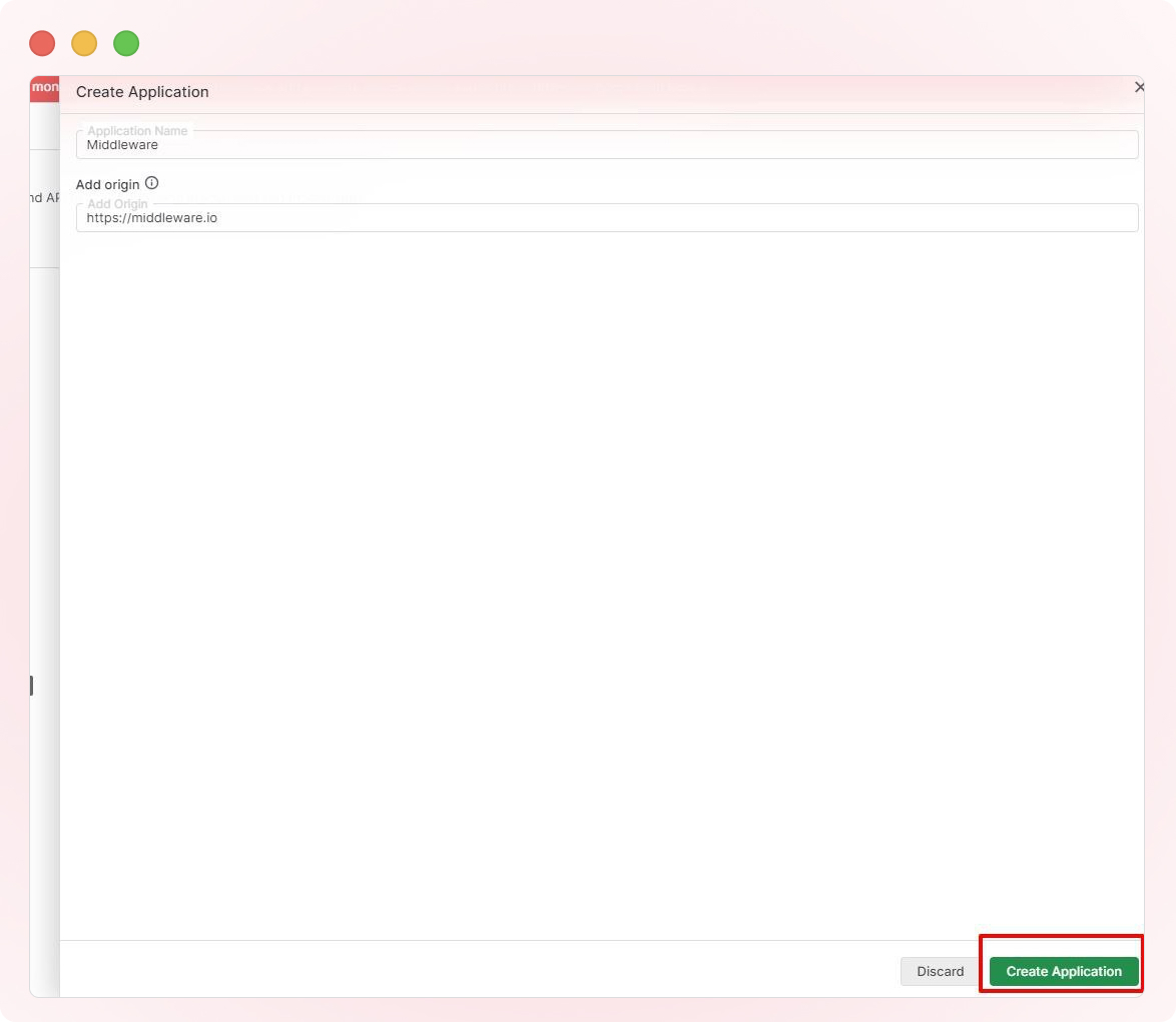 Creating a new application for real time monitoring