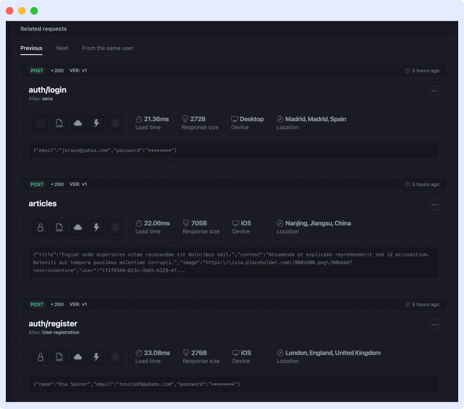 Treblle API monitoring tool