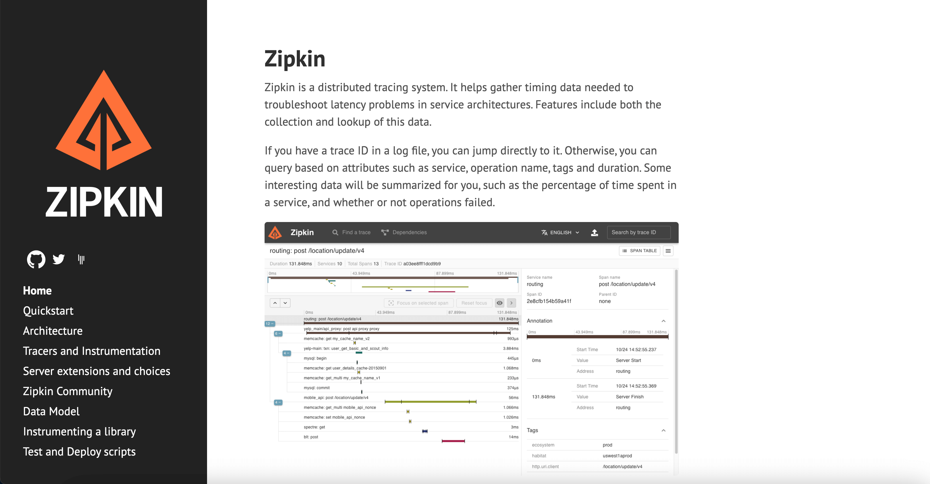 Zipkin, open-source observability tool