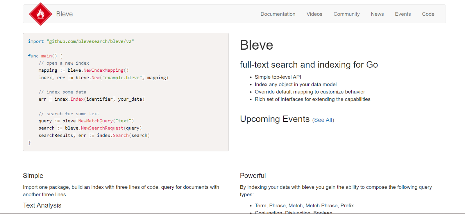 Elasticsearch Alternatives - Bleve