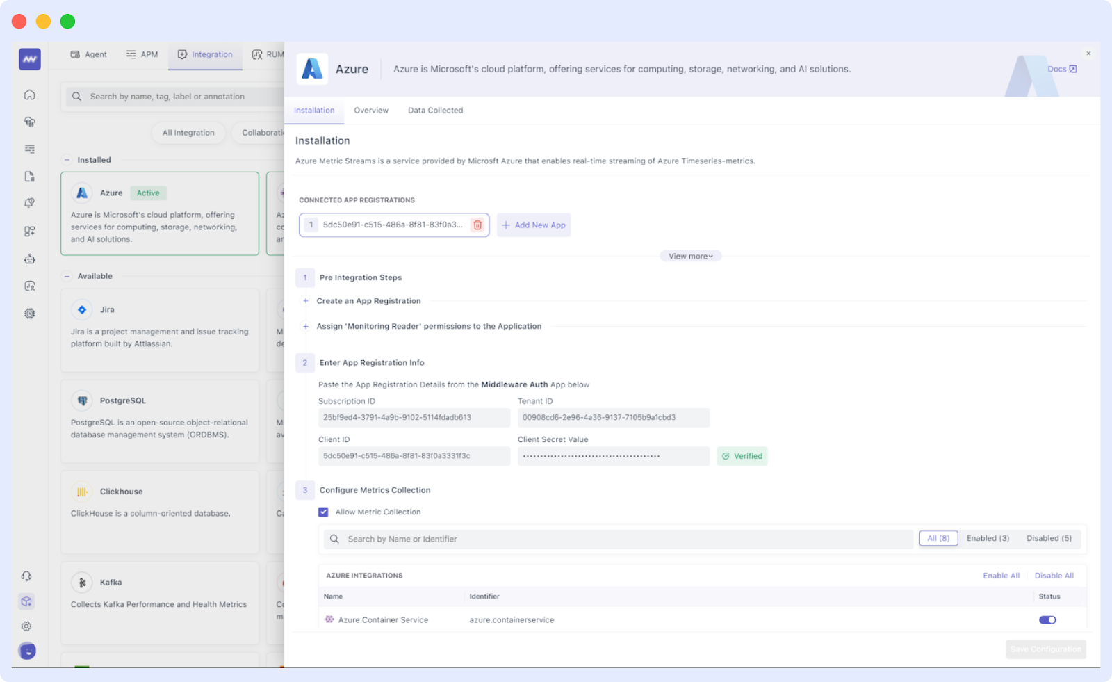 Implementing Middleware with Azure Monitoring