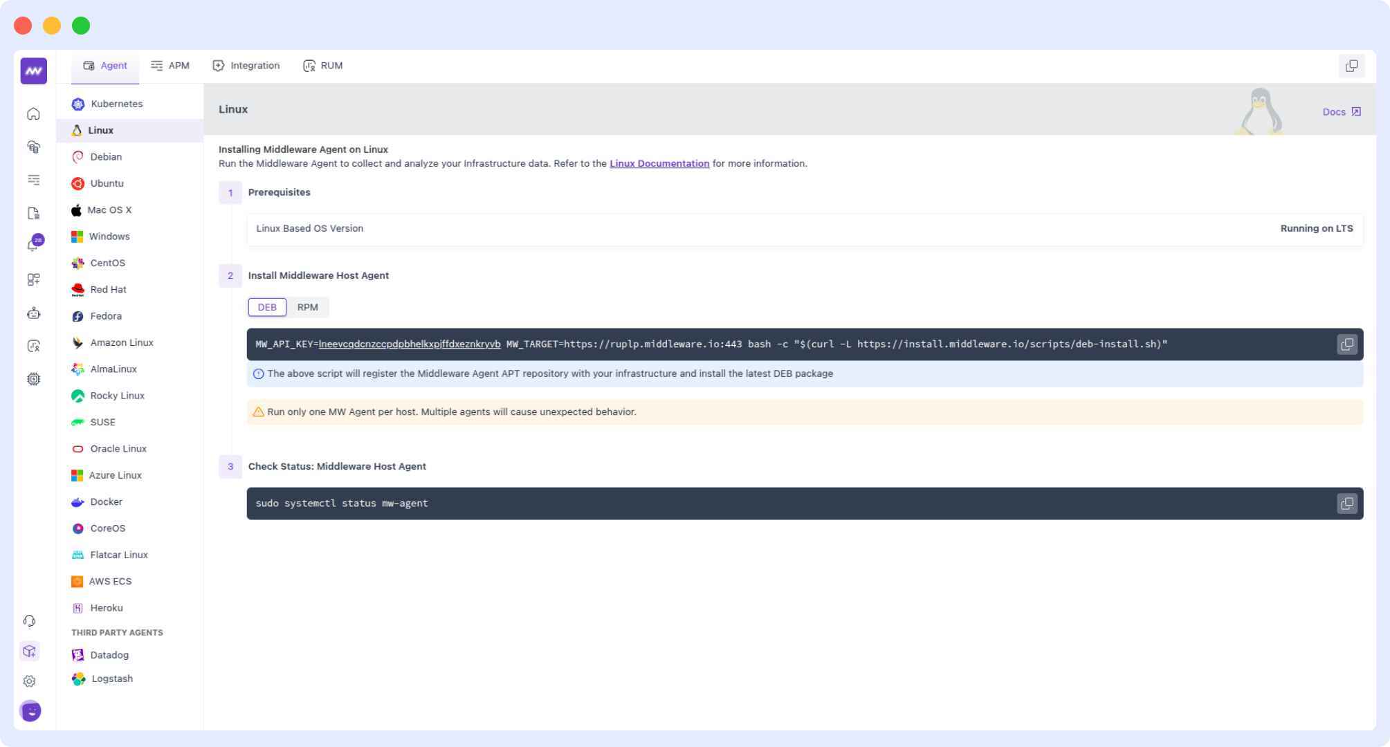 OpenTelemetry Automatic Instrumentation using Middleware