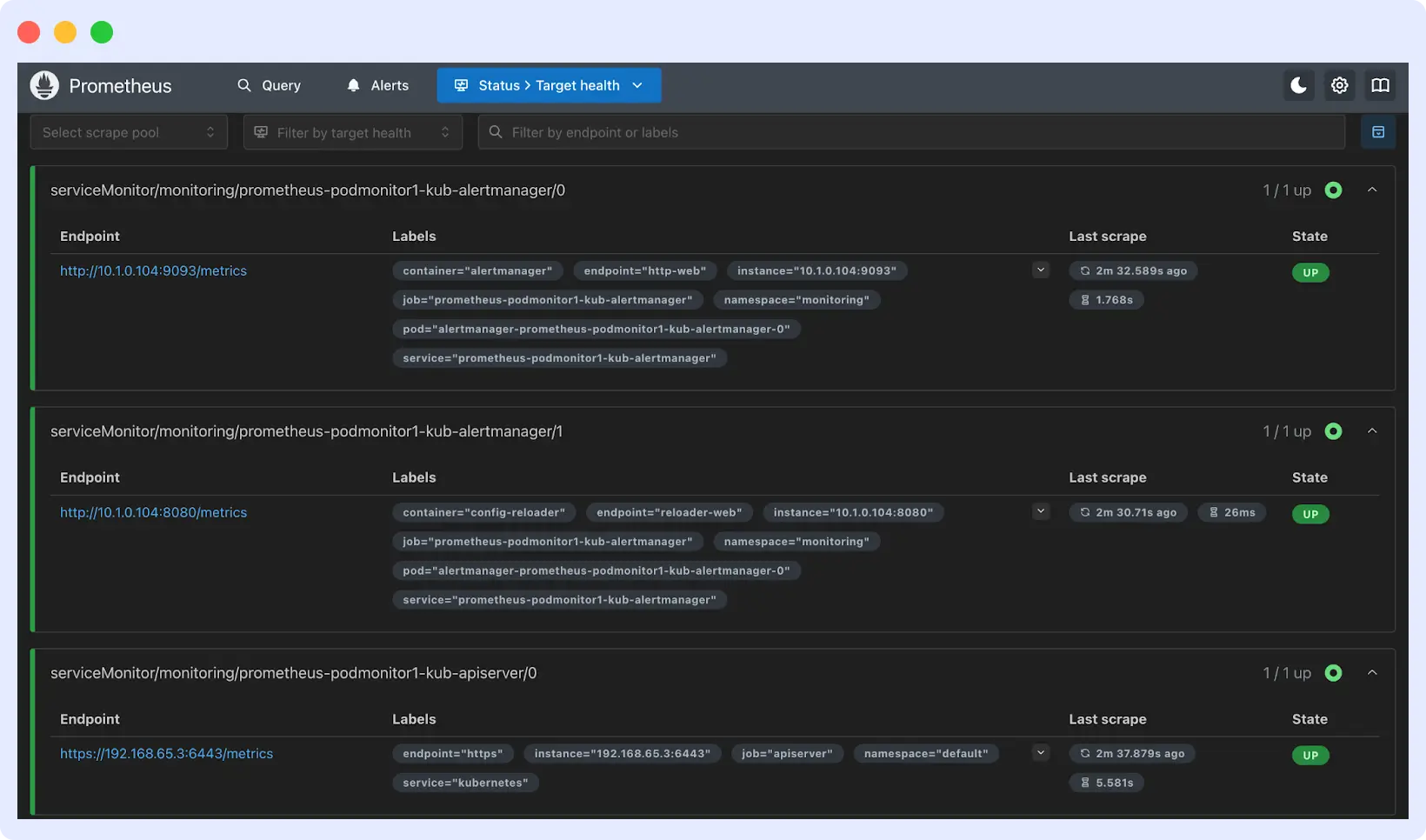Scraping the pod in Prometheus pod monitor