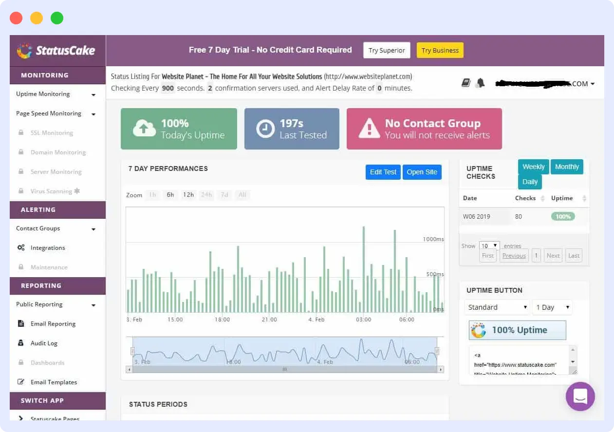 StatusCake alternative to pingdom