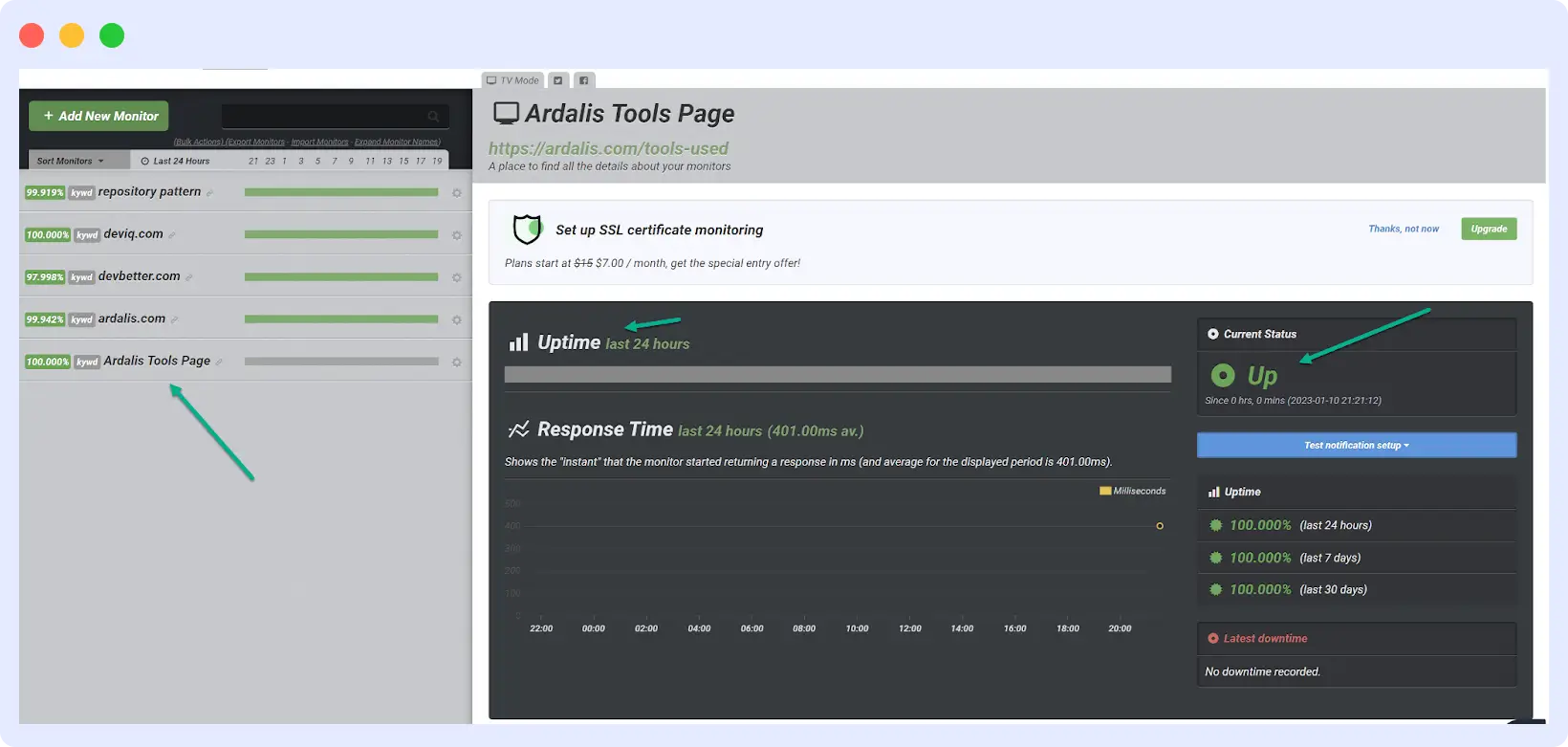 UptimeRobot alternative to pingdom