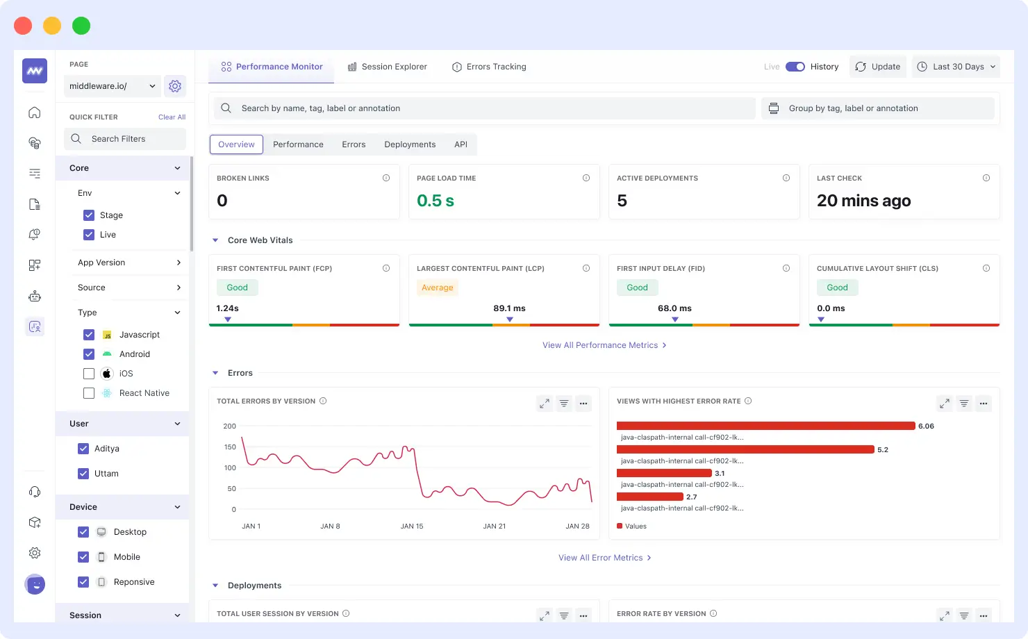 application performs in real-time