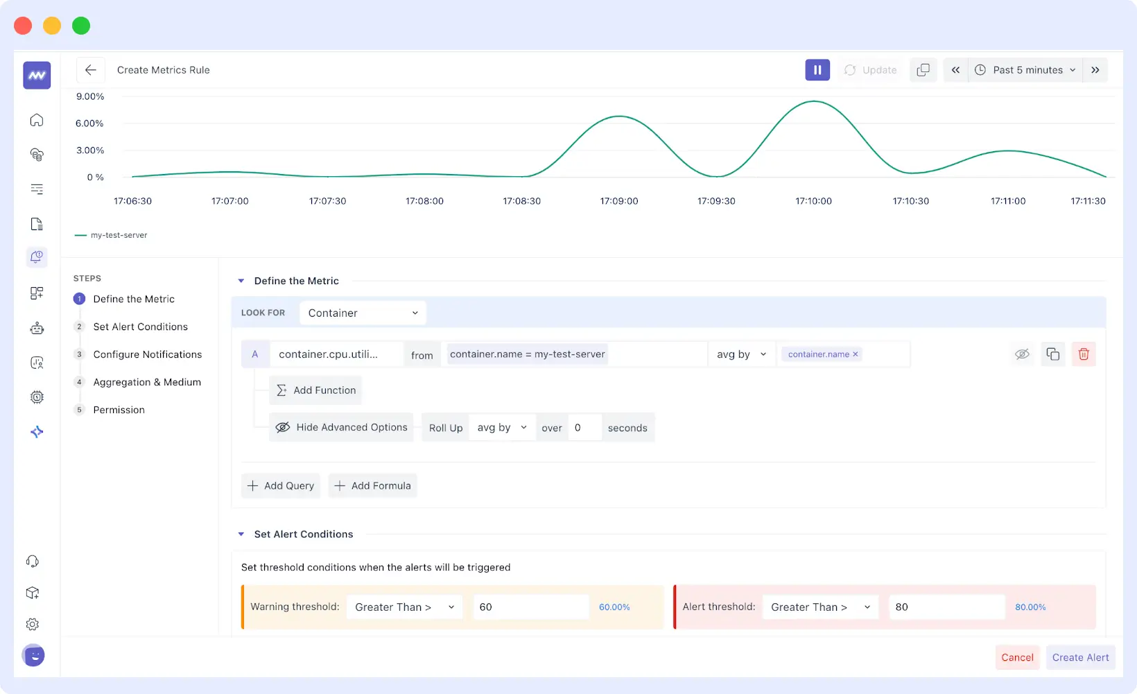 Custom Alert Configuration in server health monitoring