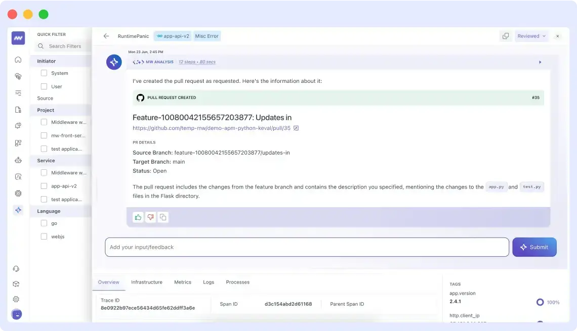 creating a new PR to fix the issue in OpsAI