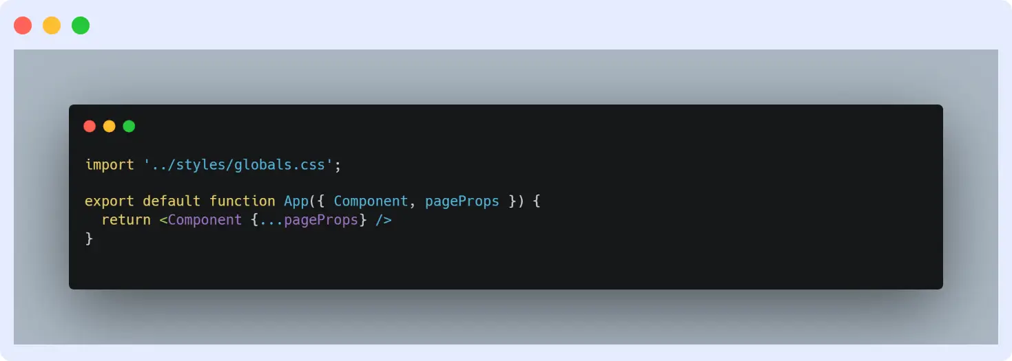 Example of a Next.js main entry file structure