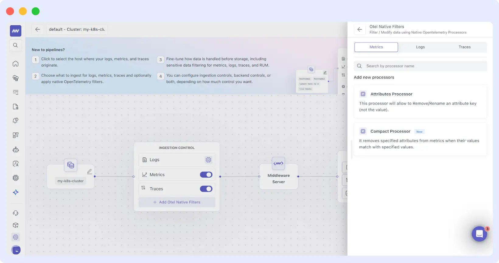 OTEL-Native Filtering in observability pipeline