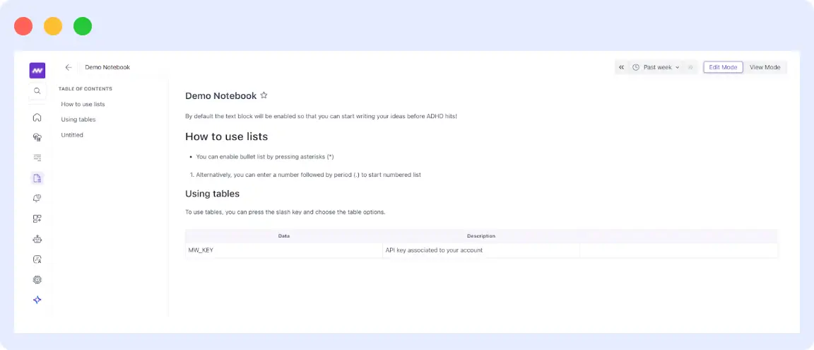 Middleware Notebooks workspace showing organized notebook library with search, favorites, and ownership tracking.