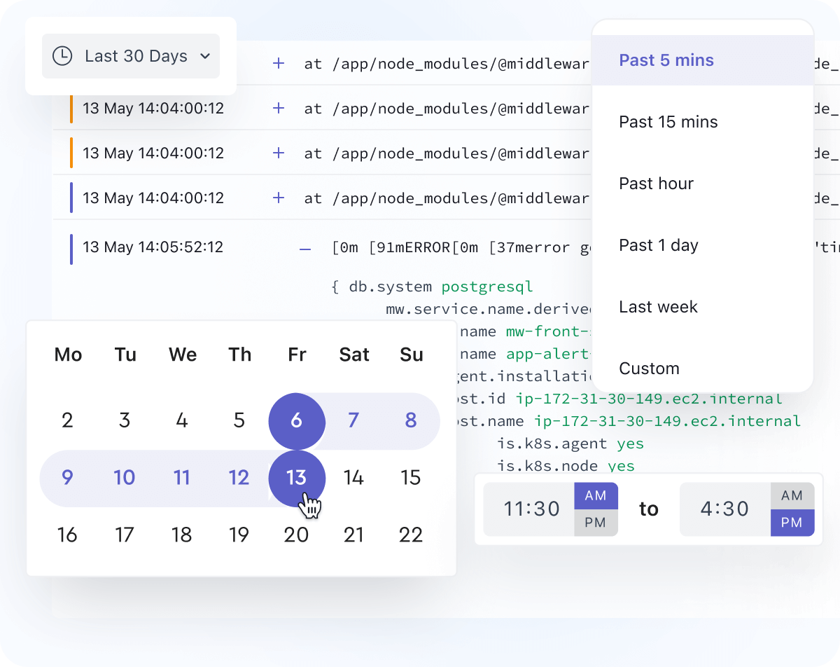 Historical Log Analysis Using Time Travel