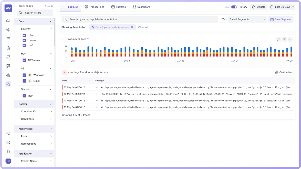 Scalable Log Search