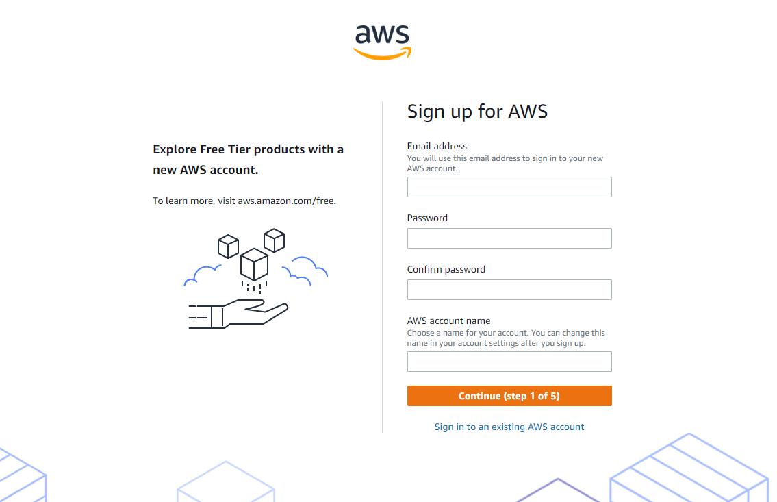 Sign up for AWS