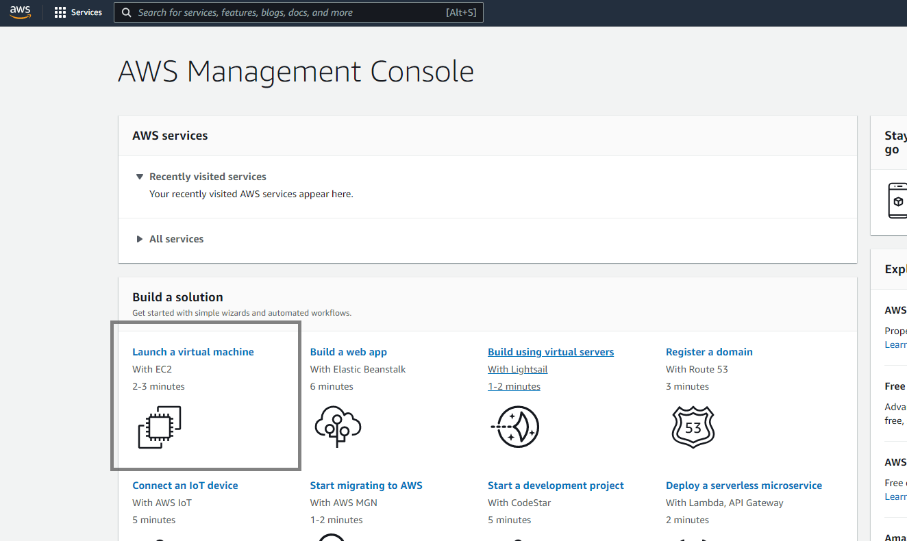 AWS console