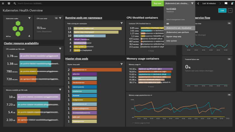 Dynatrace Dashboard