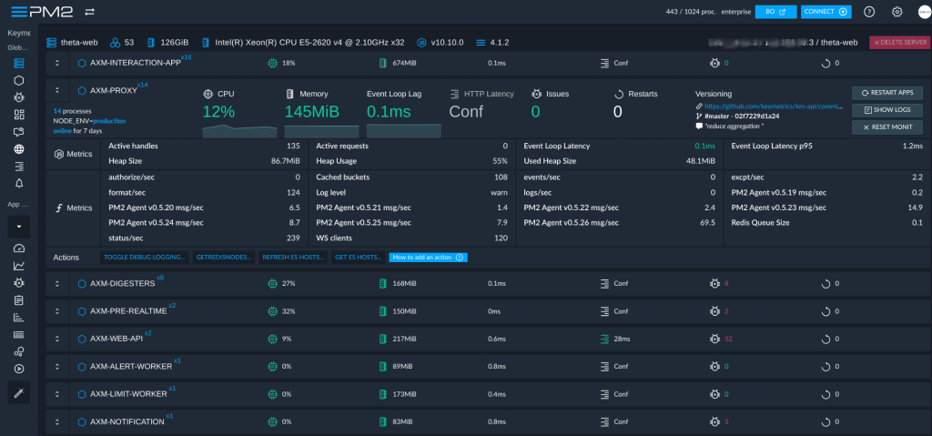 PM2 Dashboard, Node.js monitoring tool