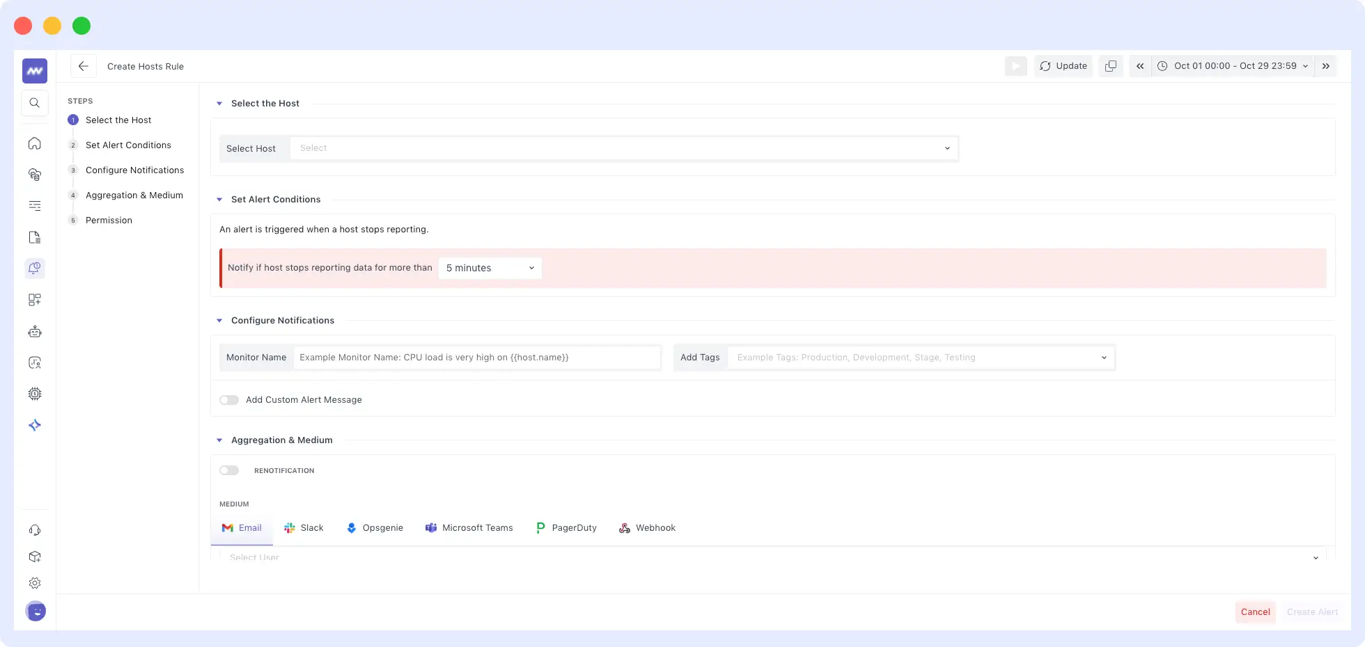 Put alerts for critical events