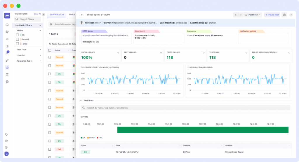 API endpoint monitoring