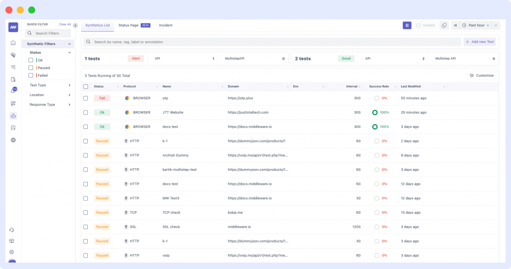 API endpoint performance monitoring