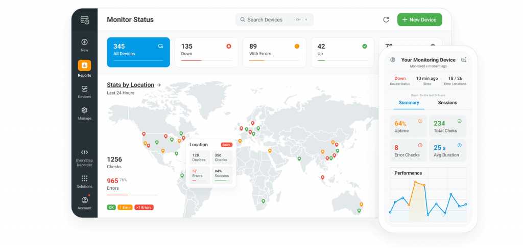 Dotcom-Monitor Dashboard