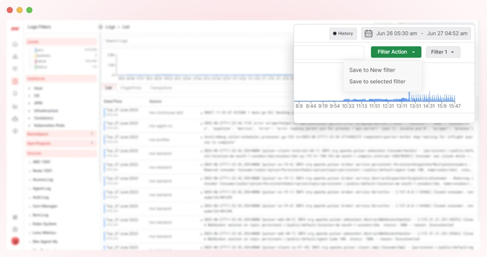 saving filters in Middleware