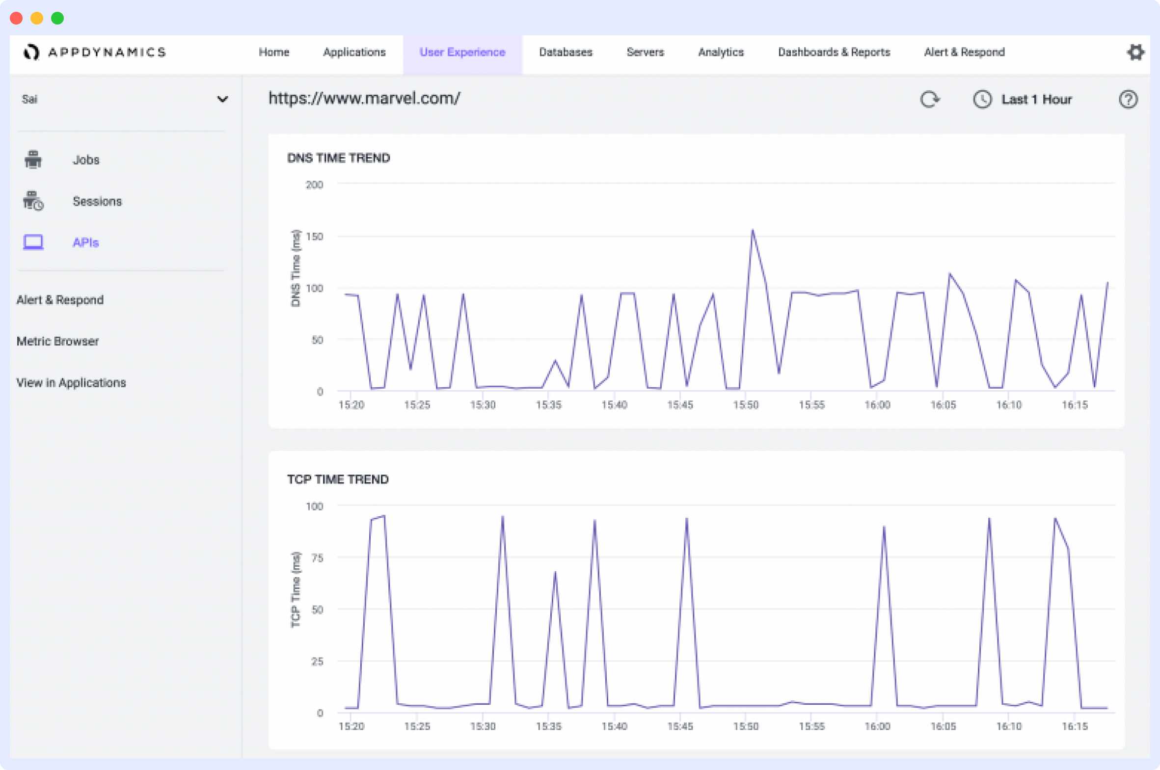 AppDynamics API Monitoring tool