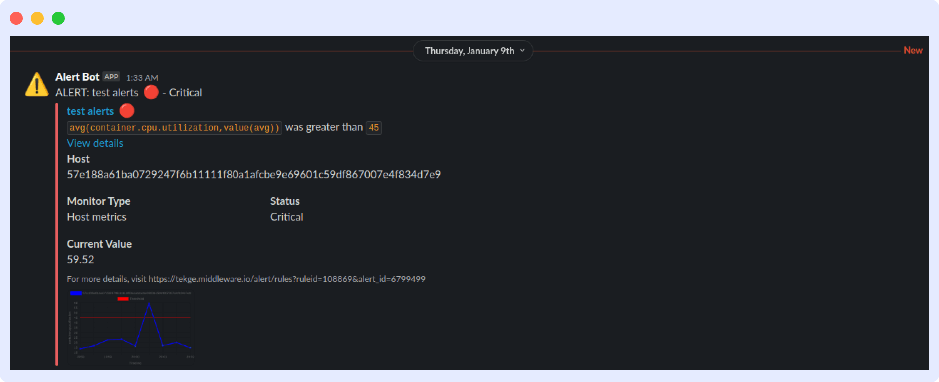 Middleware alerts in action