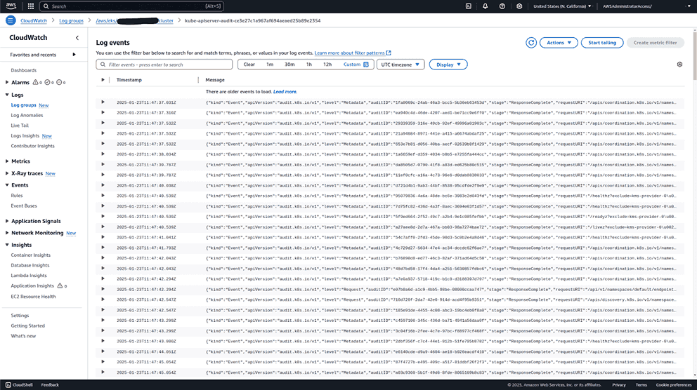 Log Events in AWS CloudWatch