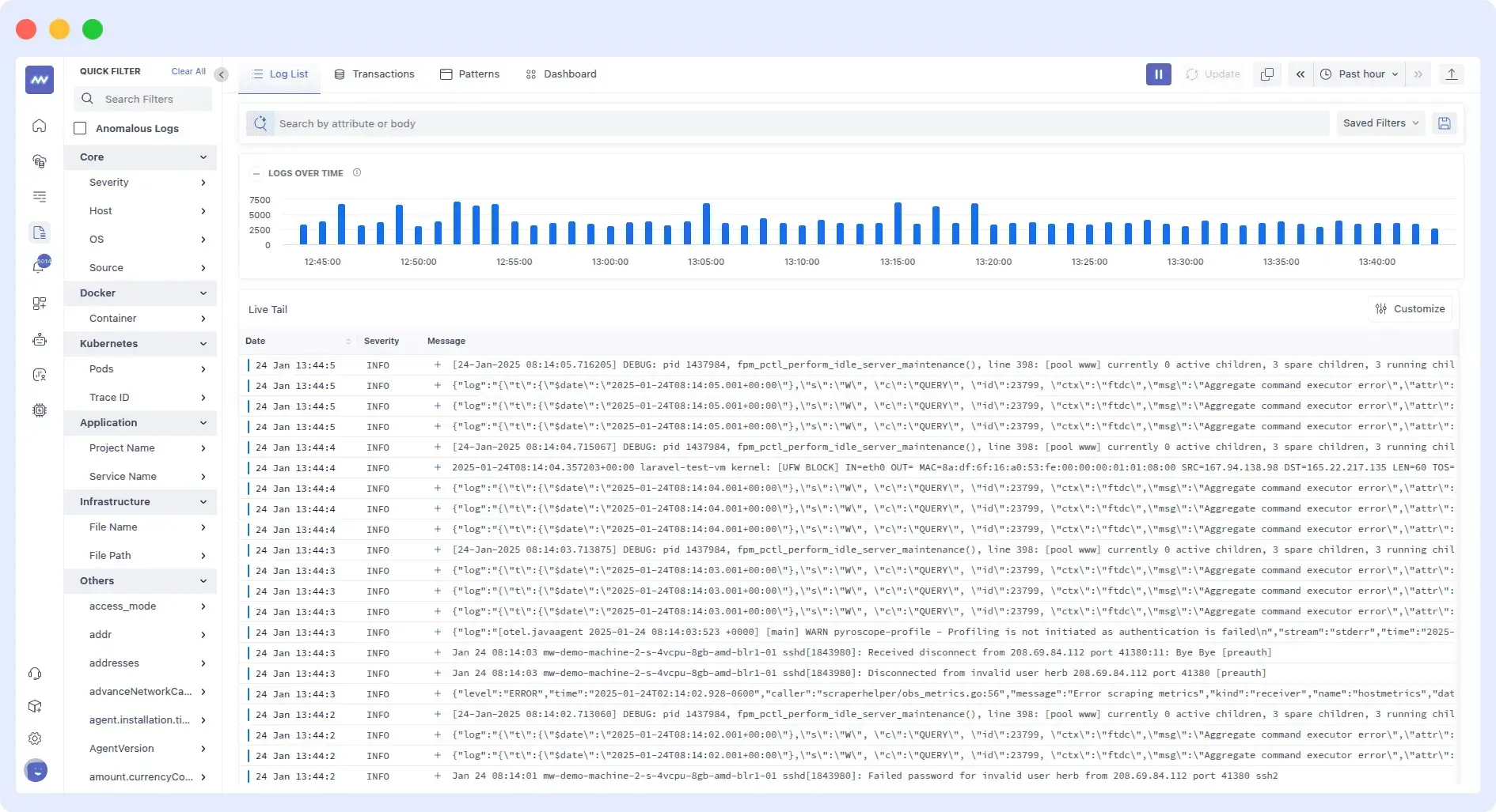Middleware showing logs