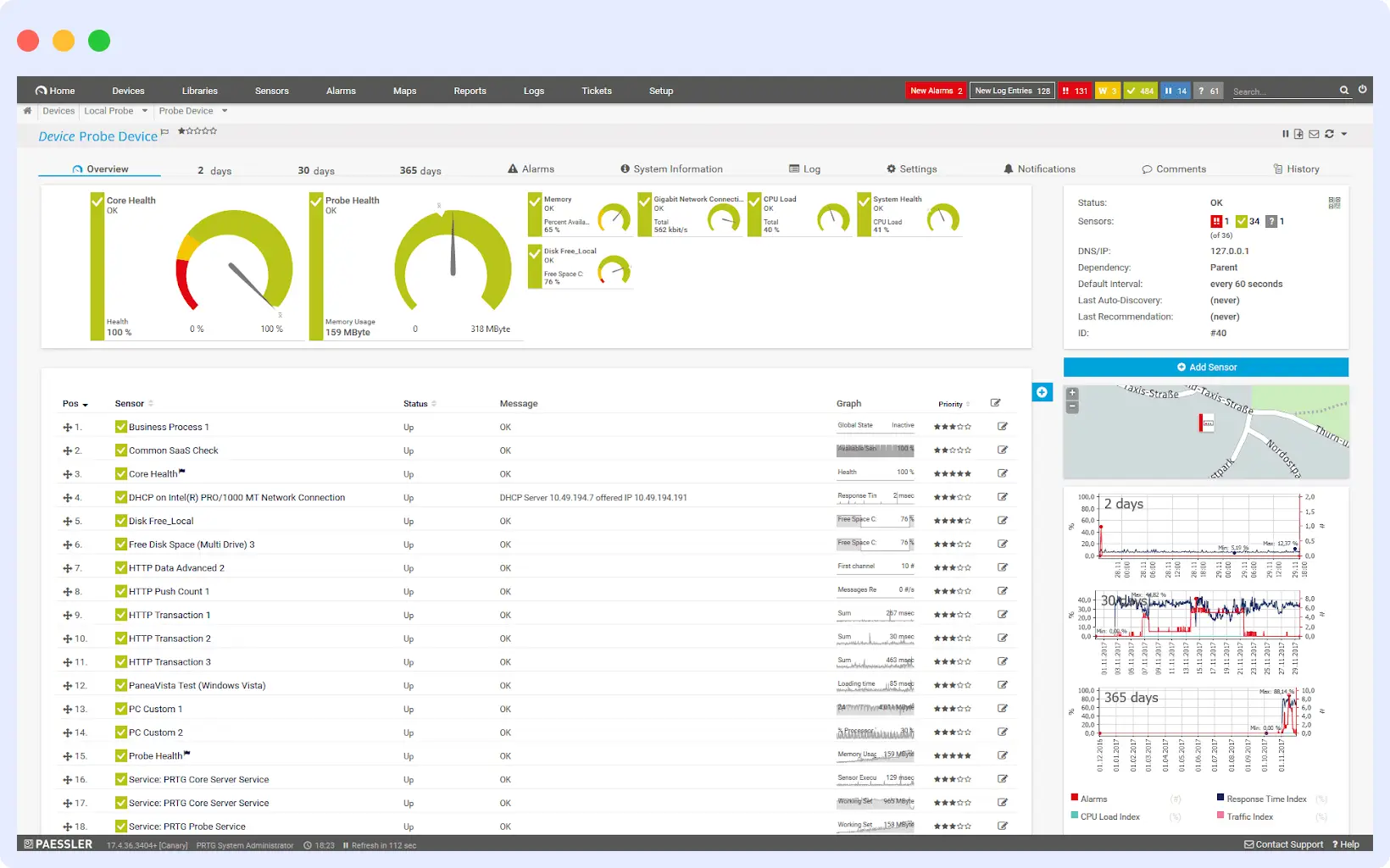 Paessler PRTG infrastructure monitoring tool