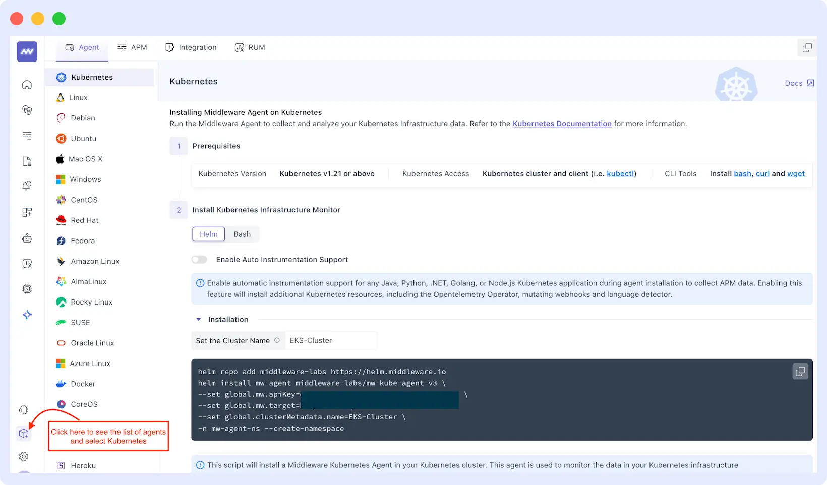Connecting Your EKS Cluster to Middleware