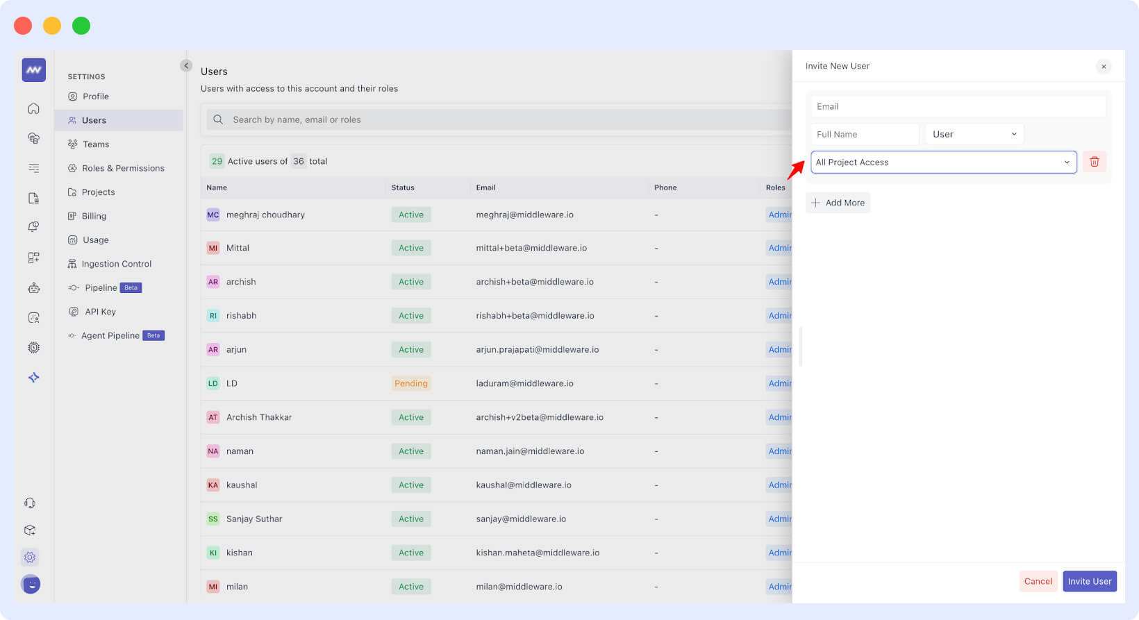 Admin Assign New Project