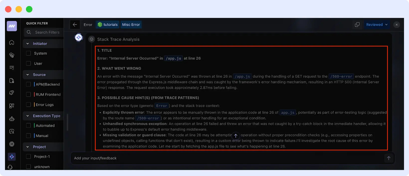 Analyze the Root Cause