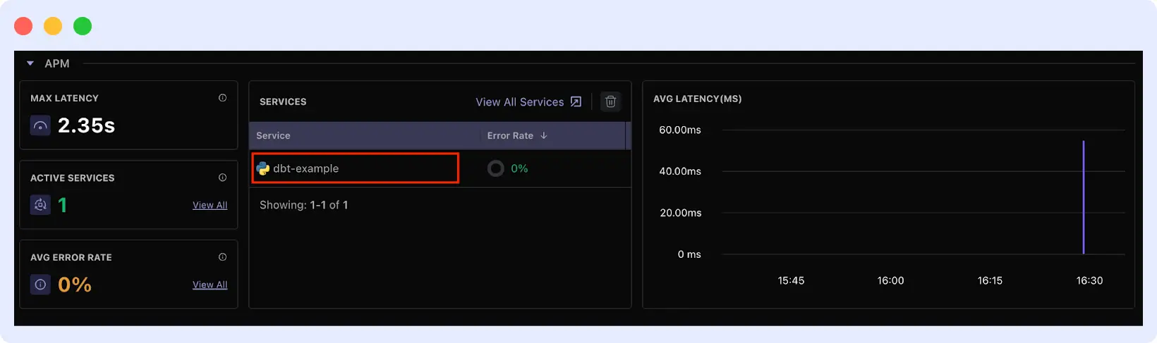 View Pipeline Metrics and Traces in Middleware for DBT tool