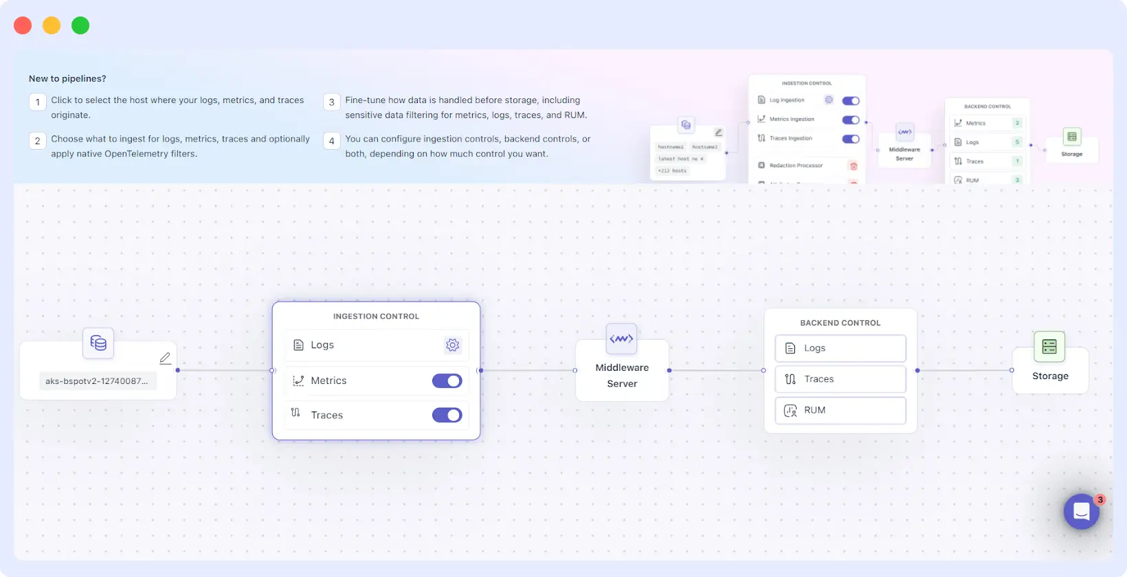 Ingestion Control in Observabillty pipeline