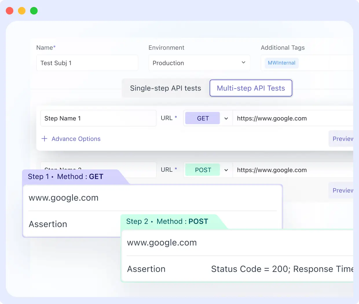 Multi API Test synthetic monitoring