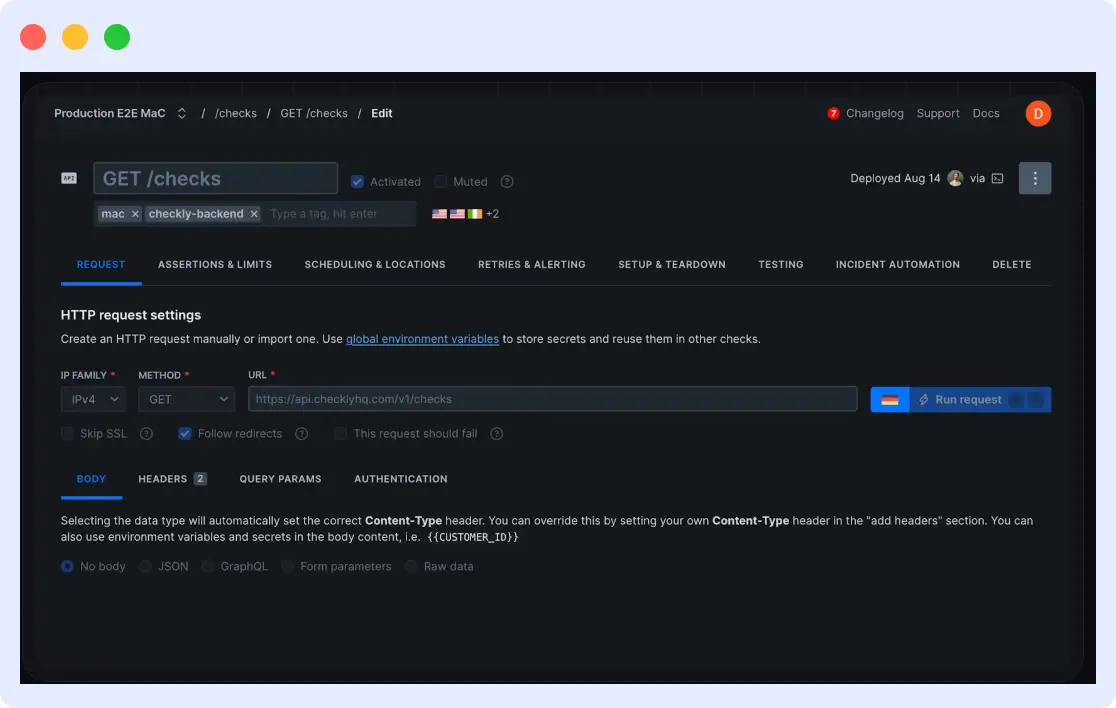 Checkly synthetic monitoring tool