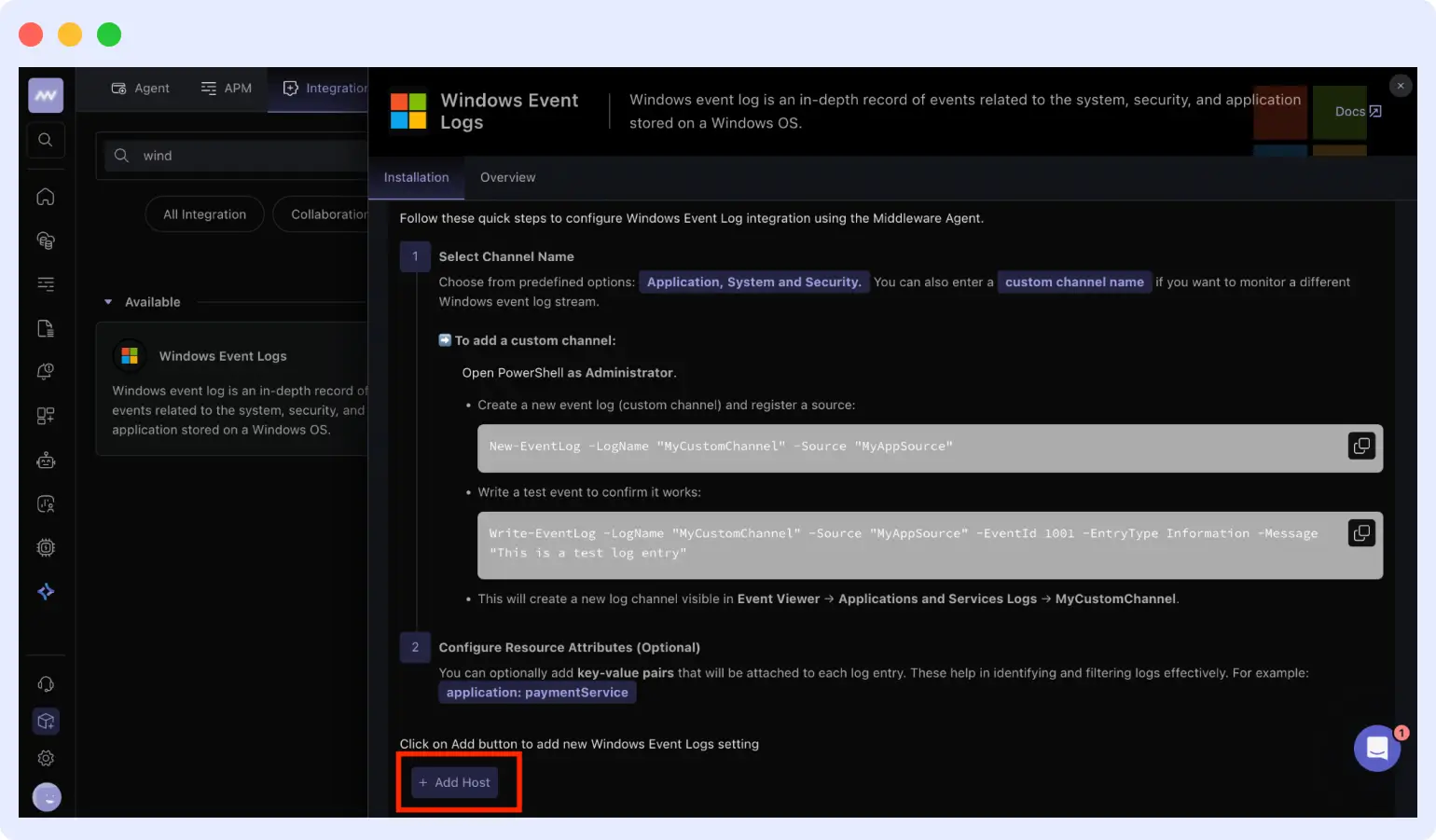 How Middleware collects Windows event logs