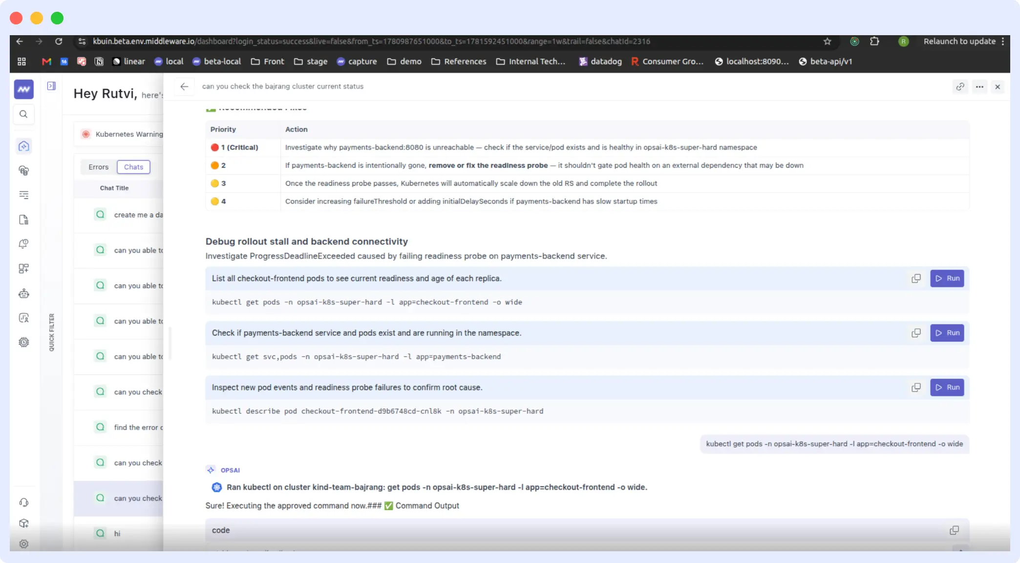 Kubernetes Run Command
