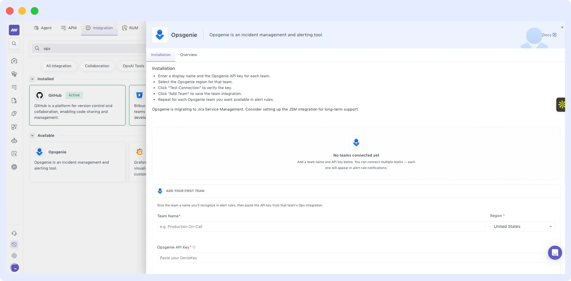 Opsgenie Integration